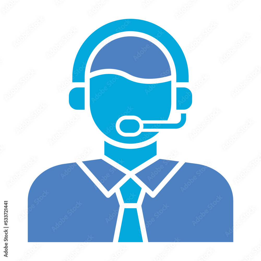Customer Service Agent Glyph Two Color Icon Customer Service Agent Glyph Two Color Icon