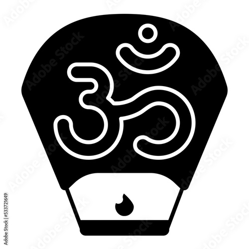 sky lantern solid icon