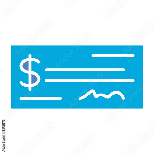 Cheque Glyph Two Color Icon