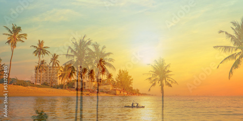 Fototapeta Naklejka Na Ścianę i Meble -  Sunset in Phu Quoc, Vietnam 