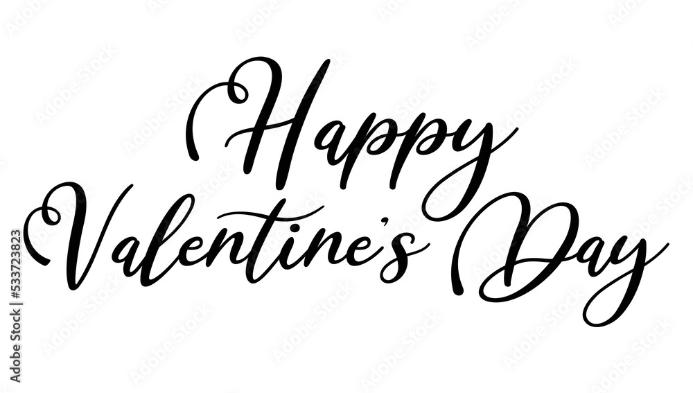Happy Valentine's Day in handwriting font style, can use for greeting card. Vector illustration.