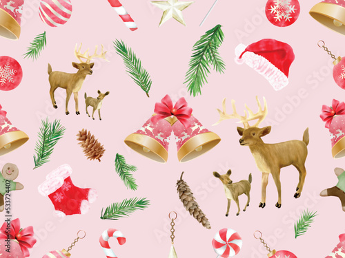 beautiful seamless pattern with christmas theme