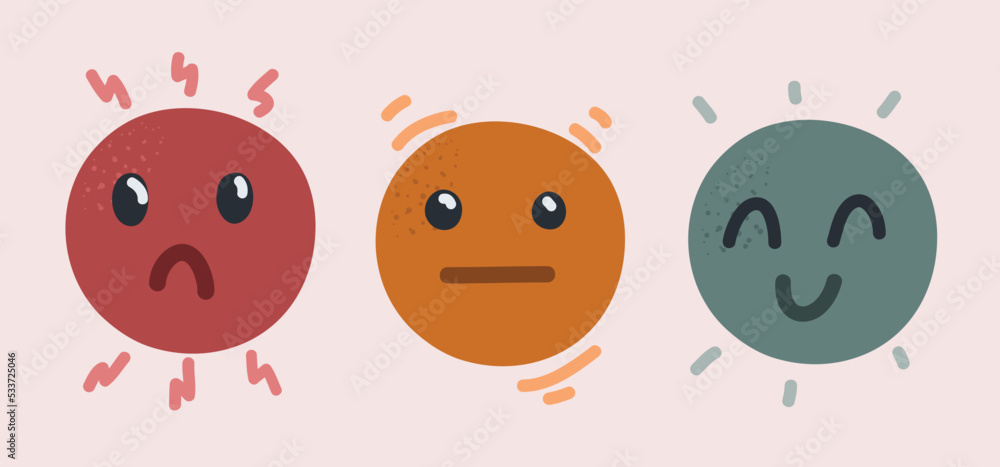 Vector illustration of Set Icon Smile Emoji. Good mood, bad and indifferents modes Vector illustration of Set Icon Smile Emoji. Good mood, bad and indifferents modes