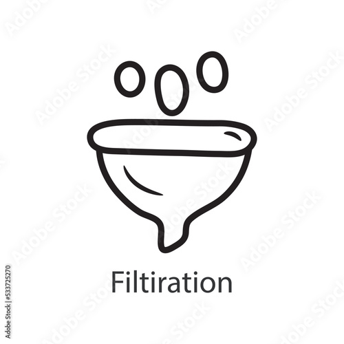 filtration Filled Outline Icon Design illustration. Data Symbol on White background EPS 10 File