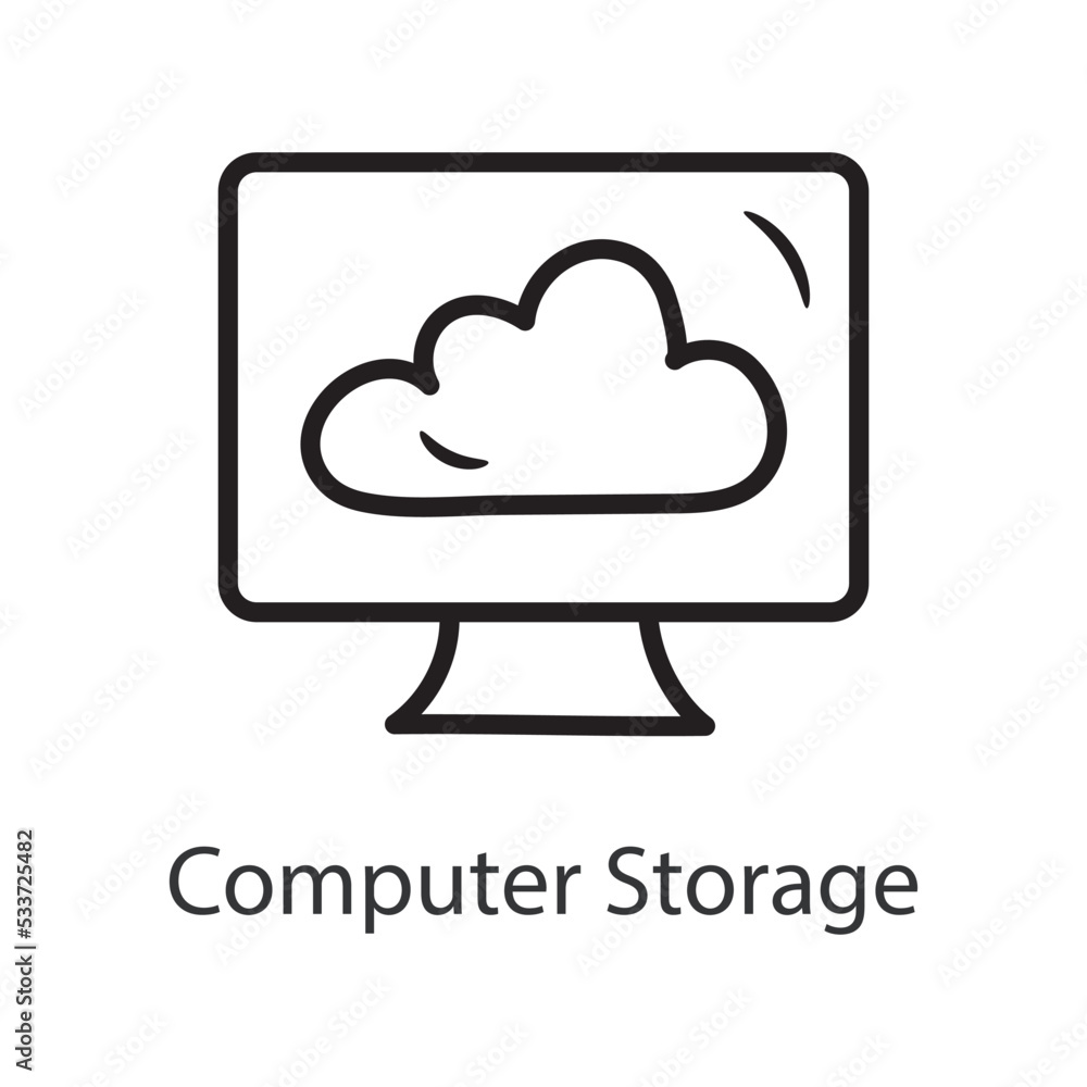 Computer Storage Filled Outline Icon Design illustration. Data Symbol on White background EPS 10 File Computer Storage Filled Outline Icon Design illustration. Data Symbol on White background EPS 10 File
