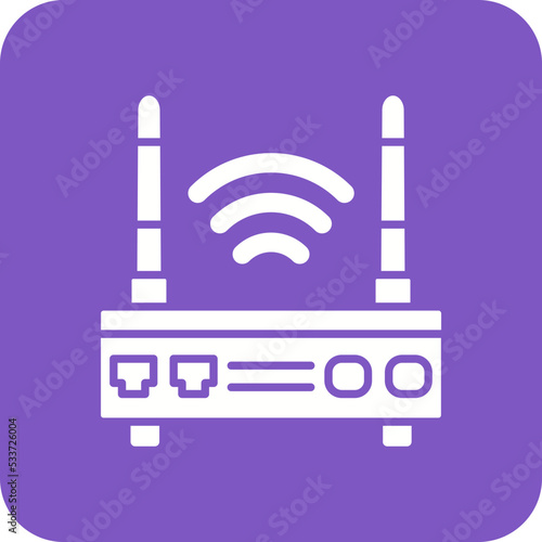 Wifi Router Multicolor Round Corner Glyph Inverted Icon