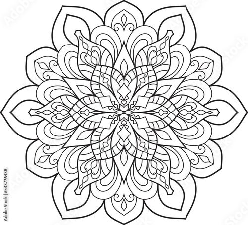 Oriental mystical pattern. Yoga mandala. Hand drawn illustration