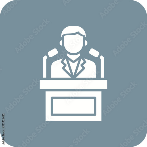 Politician Multicolor Round Corner Glyph Inverted Icon