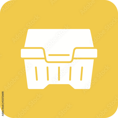 Styrofoam Multicolor Round Corner Glyph Inverted Icon