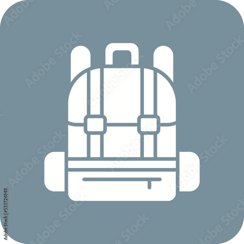 Bagpack Multicolor Round Corner Glyph Inverted Icon