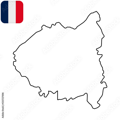 Paris et petite couronne map. Region of France. Vector illustration.