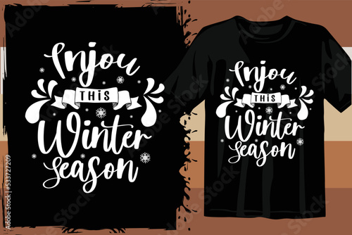 Winter Season typography design for Printing on t shirt . Winter design Vector graphics. Winter SVG Design