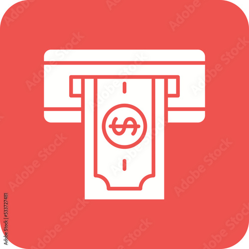 Cash Withdrawal Multicolor Round Corner Glyph Inverted Icon