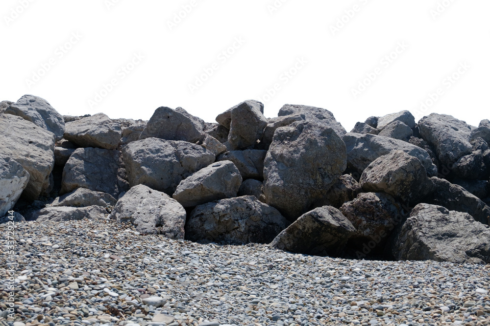 pile of stones isolated on white background