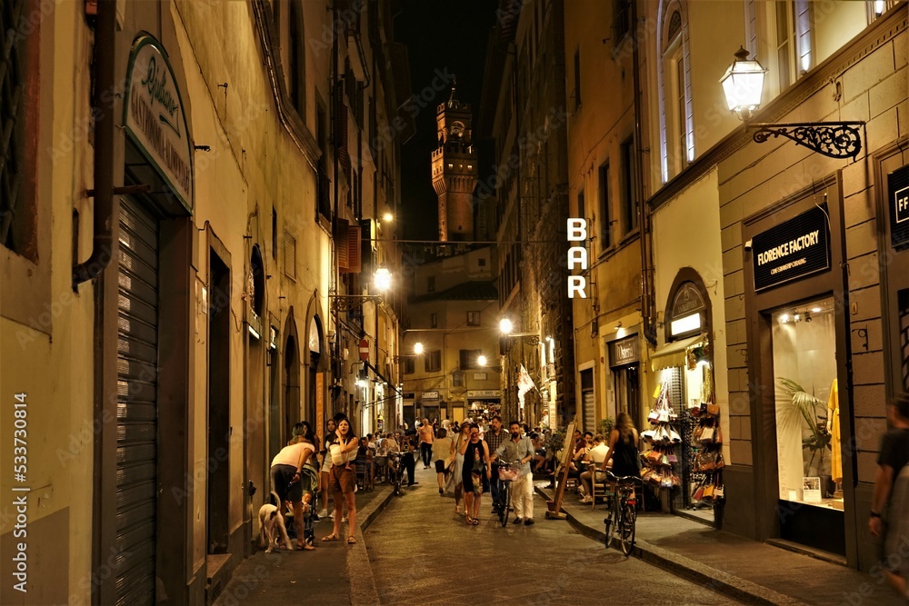 street at night, Florence, Italy