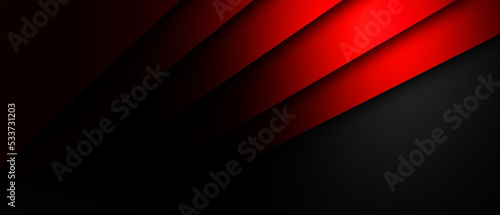 Abstract black metallic overlap red light hexagon mesh design modern luxury futuristic technology background illustration
