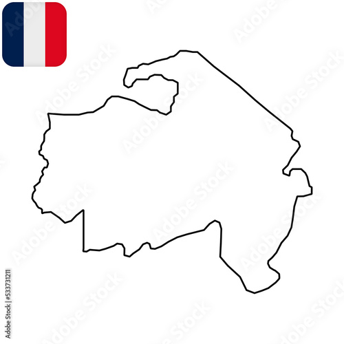 Paris et petite couronne map, Val-de-Marne, France. Vector illustration.