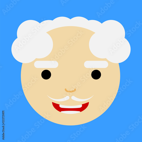 Avatar of Grandpa with Whitestach, White Eyebrow, and Big Smile.