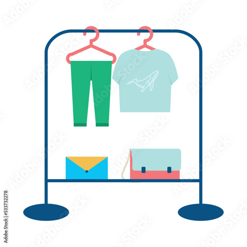 rack with clothes