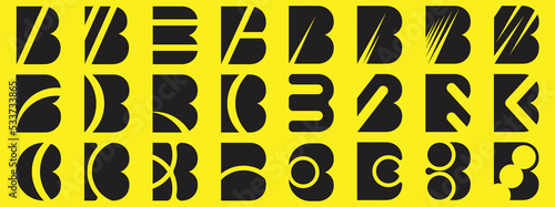 B Logo alphabet vector illustration