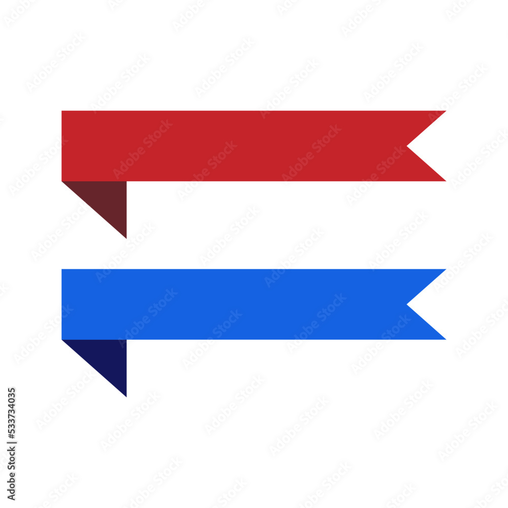 Red and blue label icon set. Ribbon. Vector. Red and blue label icon set. Ribbon. Vector.