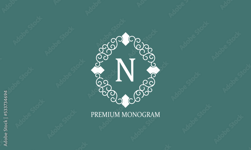 Obraz premium Luxury letter N logo design. Elegant monogram concept for boutique, restaurant, wedding service, hotel or business.