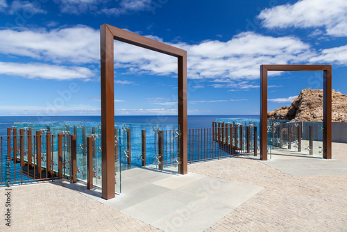 Glass bottomed skywalk, Cabo Girao, Funchal, Madeira, Portugal  Europe