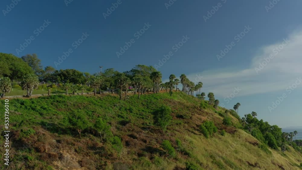 sunny day phuket island famous view point bay top aerial panorama 4k thailand sunny day phuket island famous view point bay top aerial panorama 4k thailand