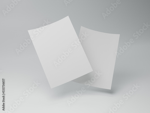 flyer, poster blank mockup with white background 