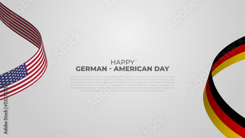 happy germany american day, wallpaper background. american and german flag ribbon