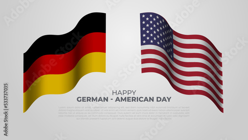happy germany american day, wallpaper background. american and german flag ribbon