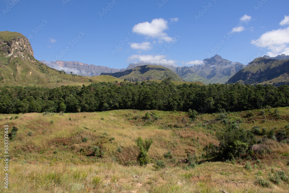 The landscape of the mountains, Drakensberg, South Africa