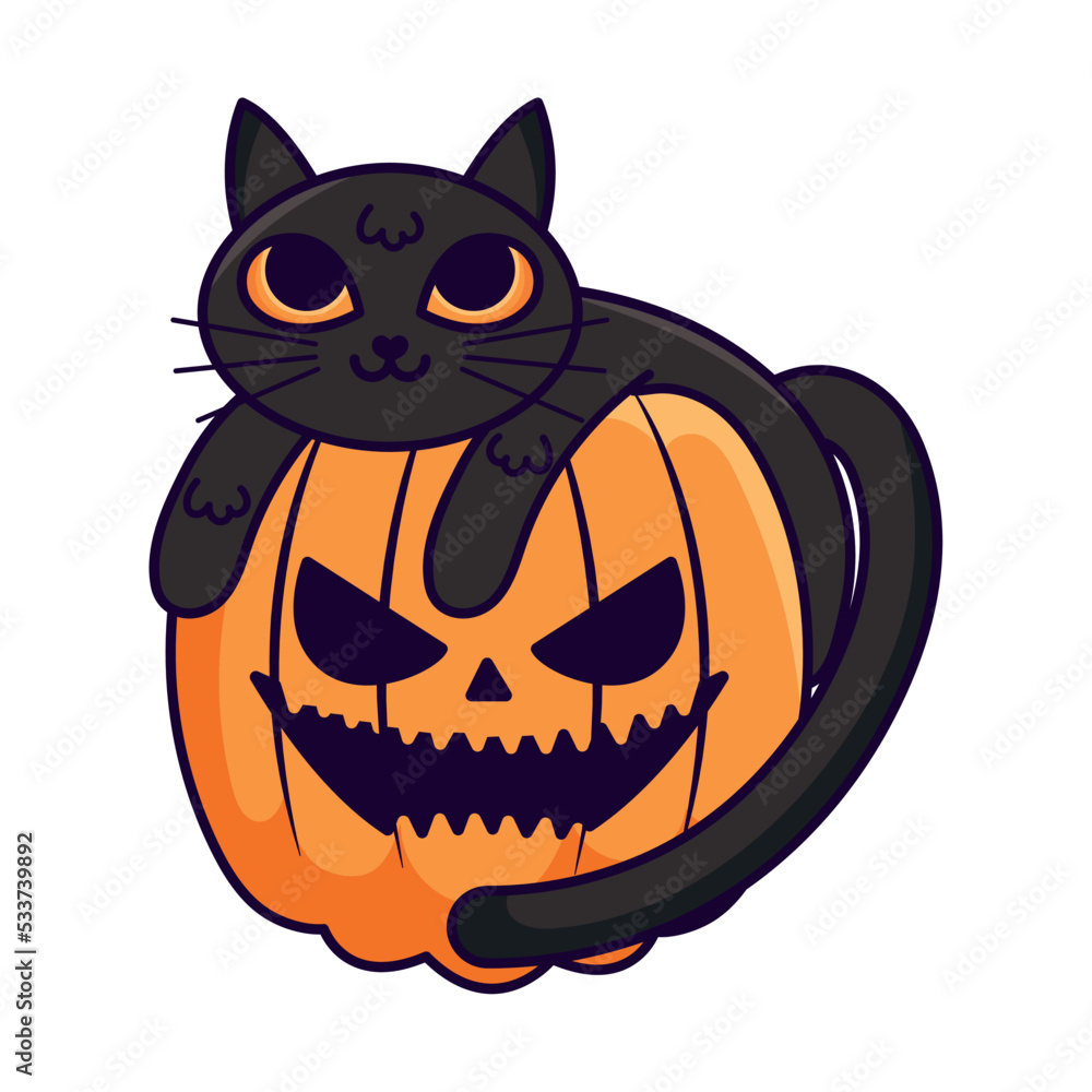 cat with pumpkin cat with pumpkin
