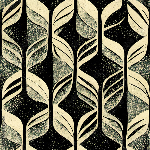 Seamless vintage retro linocut wallpaper pattern
