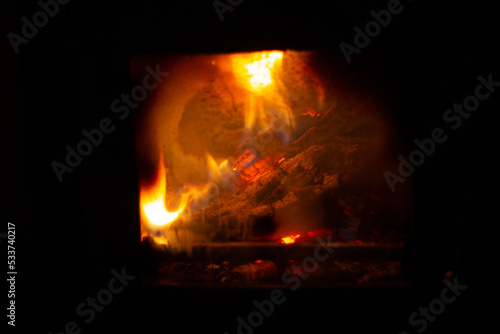 Fireplace during winter