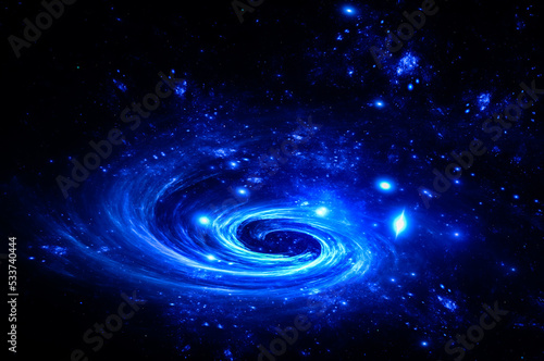 Abstract Illustration of Galaxy space Background, The universe consists of stars, black hole, nebula, sprial galaxy, milky way, planet