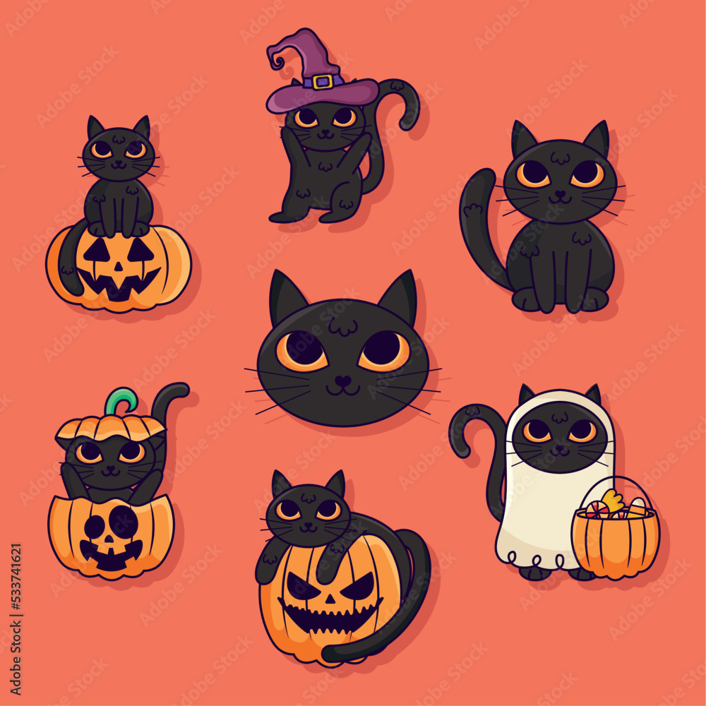 halloween cats icon set halloween cats icon set