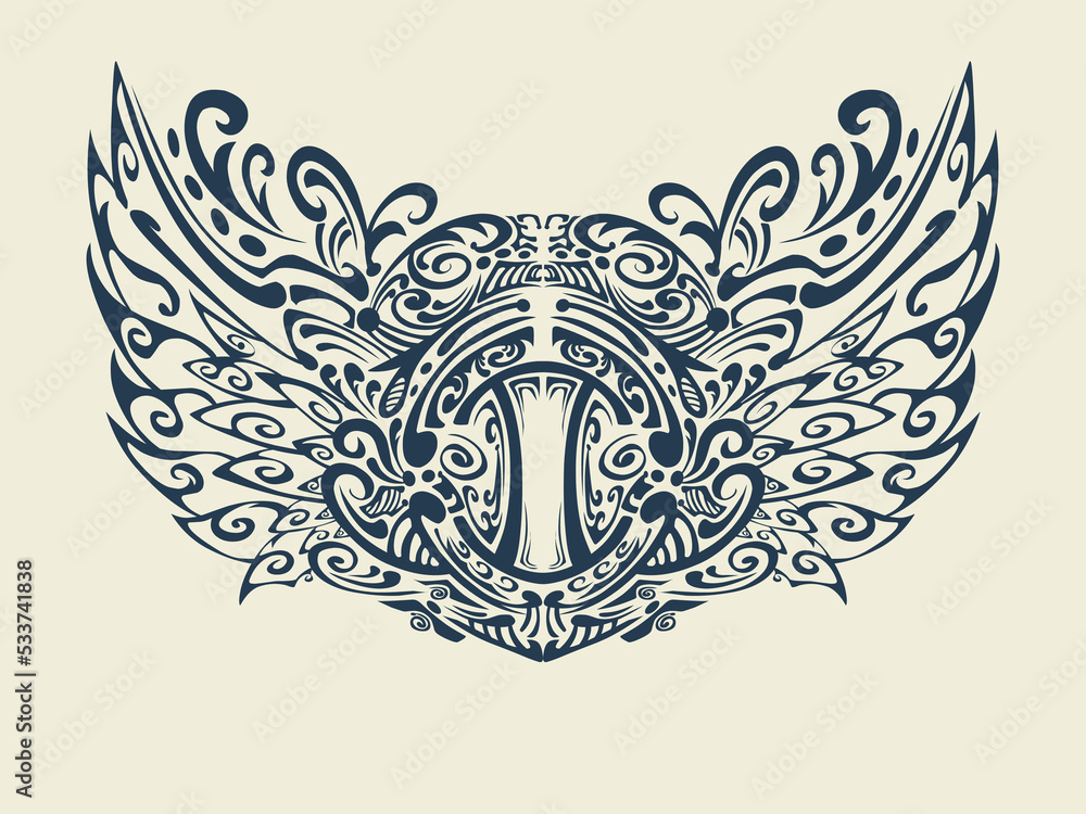 Vector tribal angel wing logo