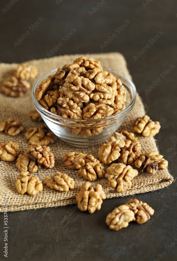 Walnuts. Organic walnuts without shell. Selective focus Walnuts. Organic walnuts without shell. Selective focus