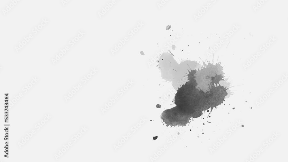 Ink splatters transition animation. Ink brush stroke transition. Ink splash. Abstract inkblot, splat, fluid art, overlay, alpha matte composition, spreading brush stroke. Ink splatters transition animation. Ink brush stroke transition. Ink splash. Abstract inkblot, splat, fluid art, overlay, alpha matte composition, spreading brush stroke.