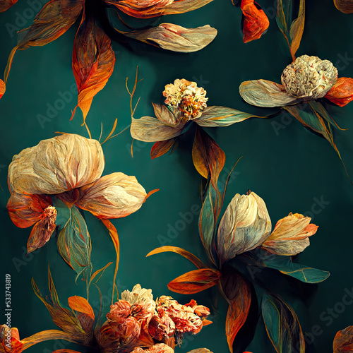 Seamless vintage floral wallpaper pattern