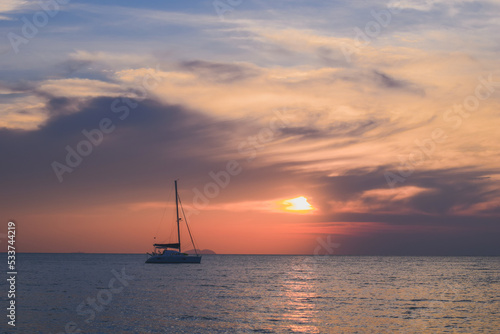 sunset in the sea