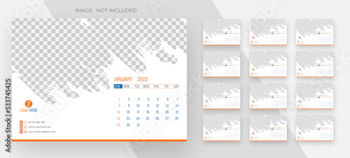 Modern 2023 desk calendar design or calendar template 