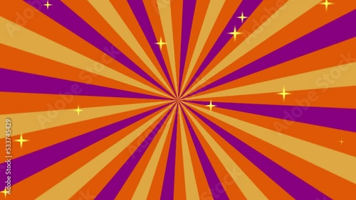 ハロウィン柄の旋回する集中線 キラキラエフェクトつき