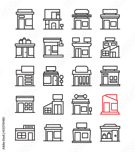 building icon store collection editable 