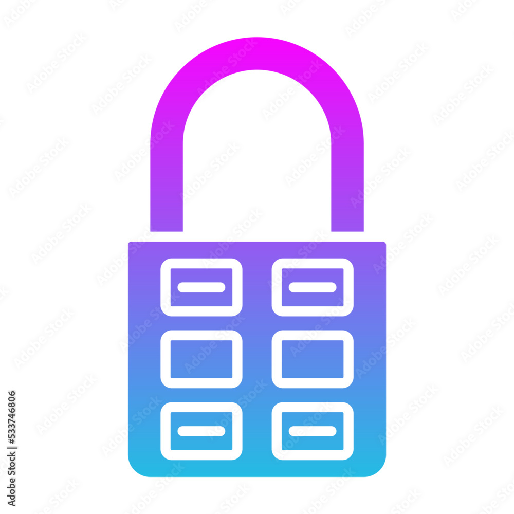 Locked Glyph Gradient Icon Locked Glyph Gradient Icon