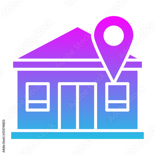 Location Glyph Gradient Icon