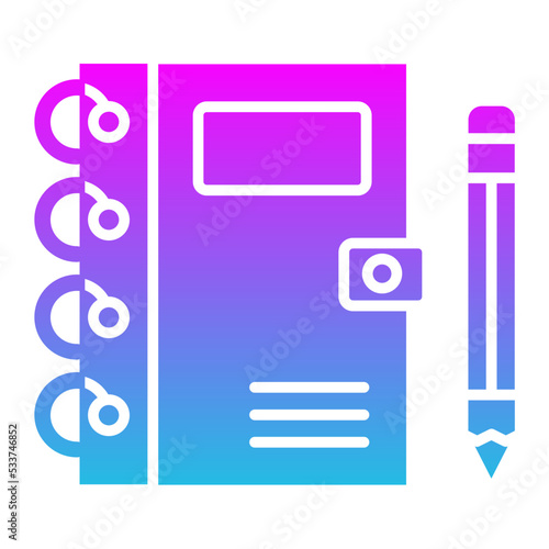 Notebook Glyph Gradient Icon