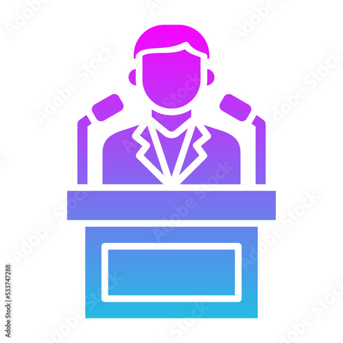 Politician Glyph Gradient Icon