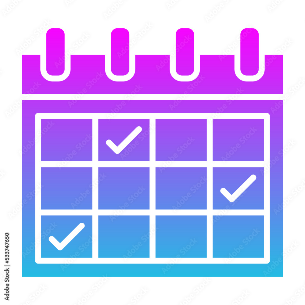 Schedule Glyph Gradient Icon Schedule Glyph Gradient Icon